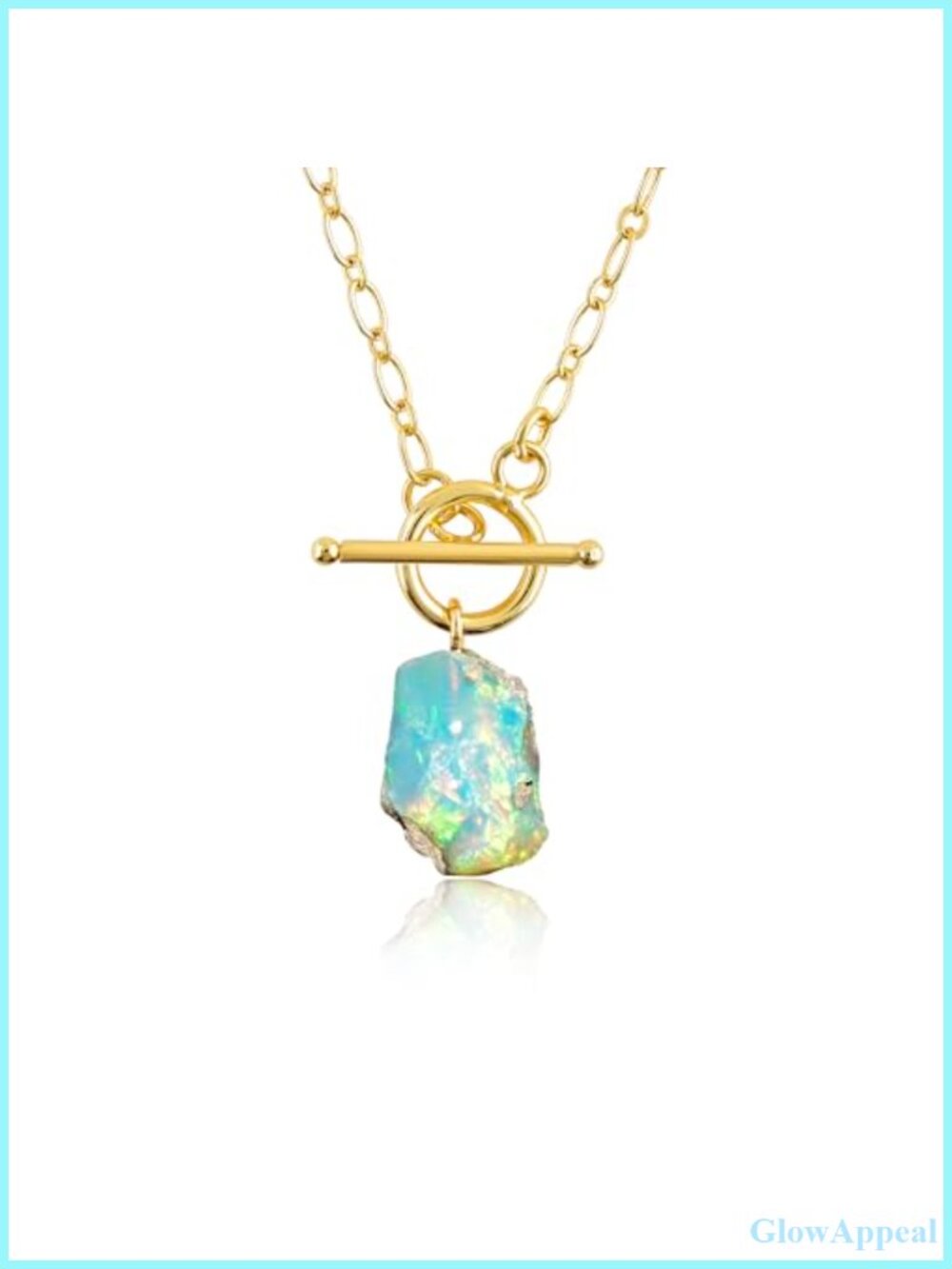 Raw Ethiopian Opal Pendant Necklace 18k Gold Plated 18 Inch